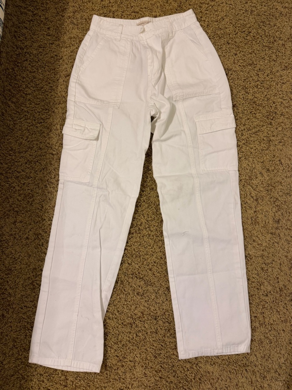 White Cargo Pants -